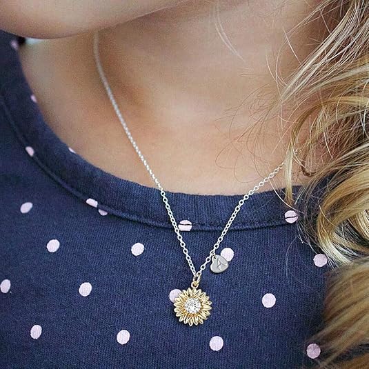 Sunflower Initial Necklace – Joyful and Unique